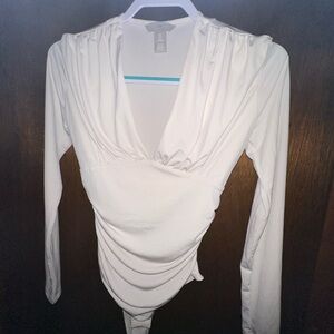 H&M White Long Sleeve Bodysuit